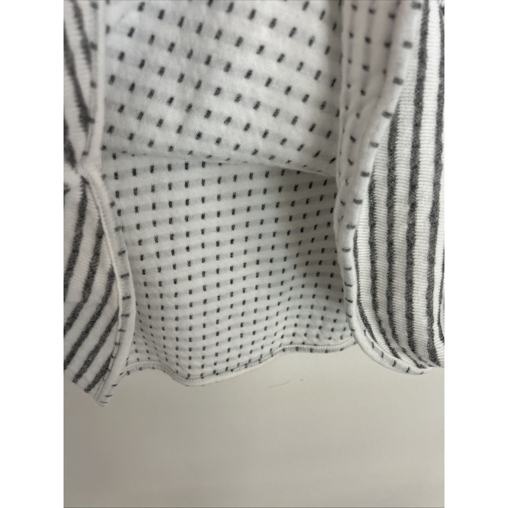 Women's‎ 2XL Long Sleeve Pullover White Gray Stripe Soft Comfy Made In U.S.A - Picture 4 of 9